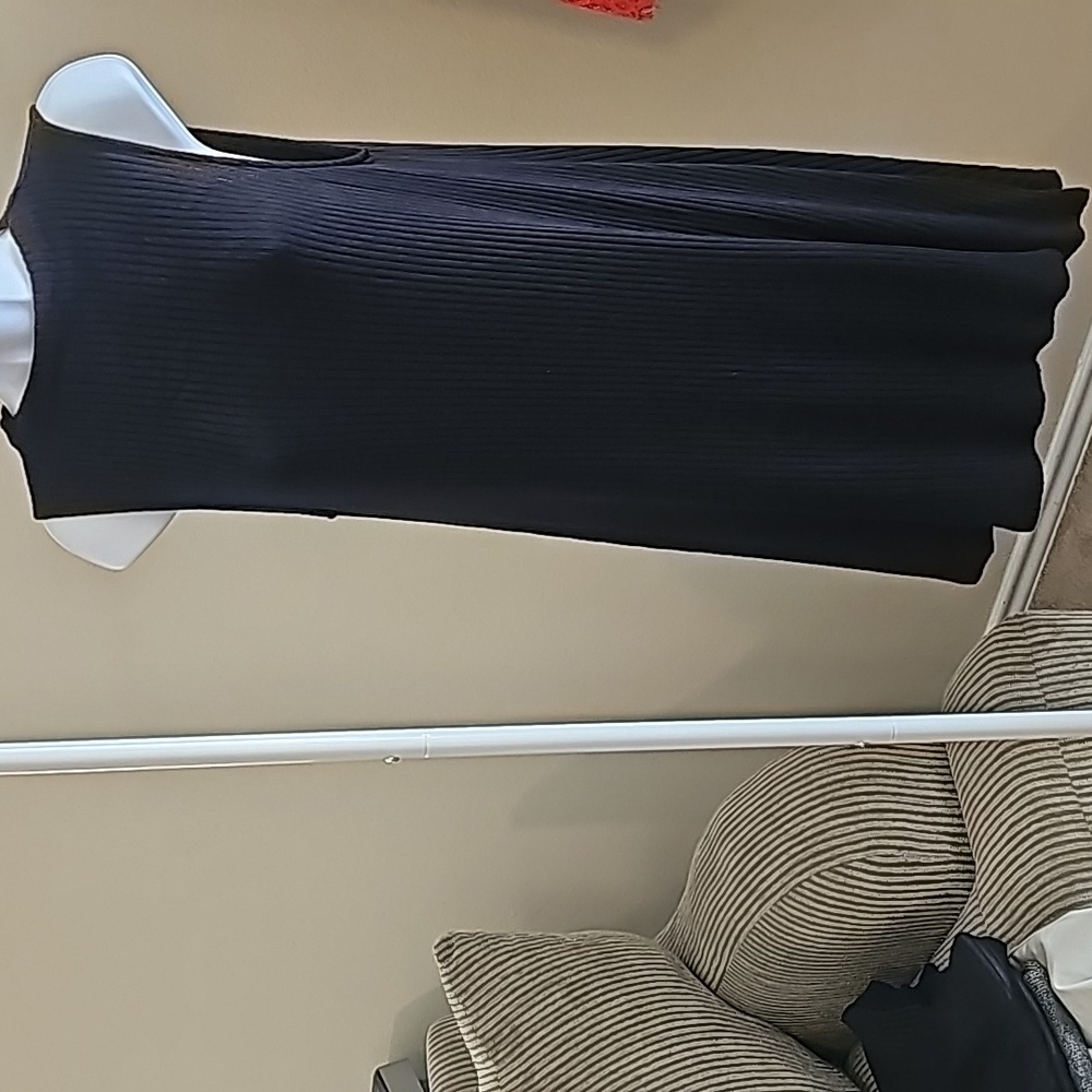 American Eagle Outfitters AEO Black Ribbed Mini Swing Dress